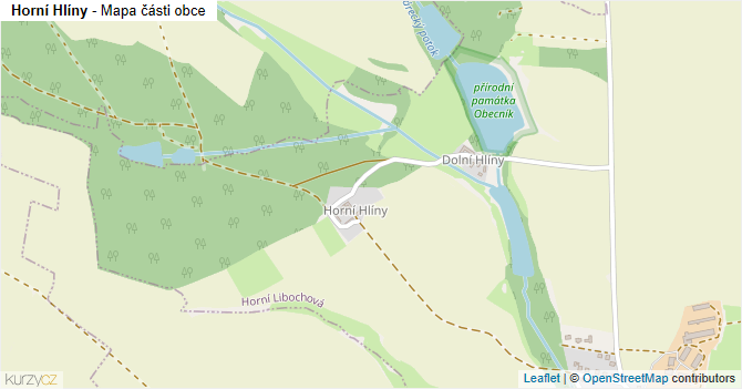 Horní Hlíny - mapa části obce