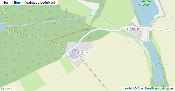 Horní Hlíny - mapa podnikání