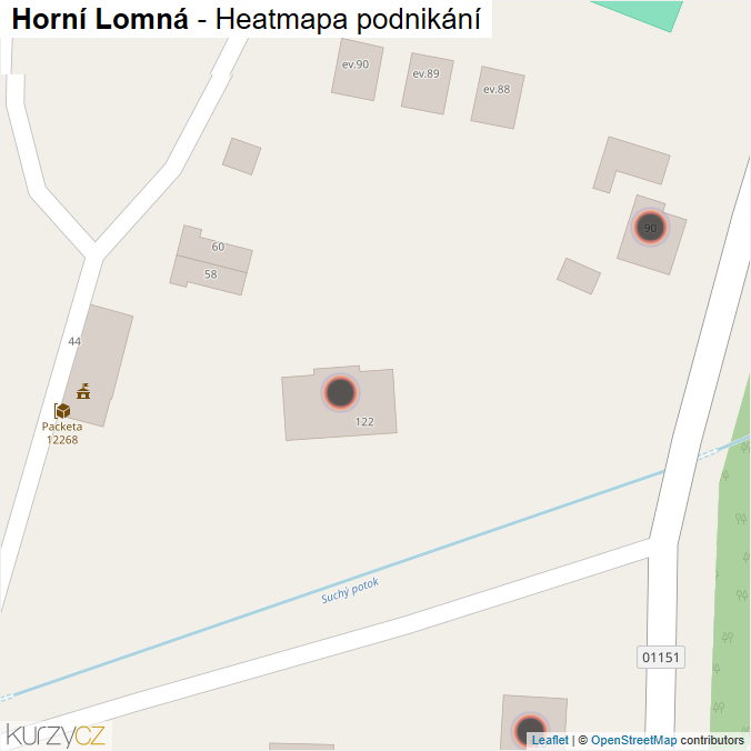 Mapa Horní Lomná - Firmy v obci.