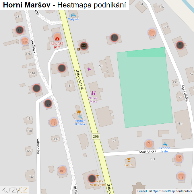 Mapa Horní Maršov - Firmy v obci.