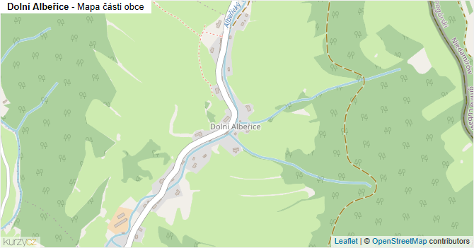 Dolní Albeřice - mapa části obce