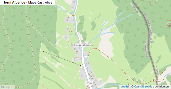 Horní Albeřice - mapa části obce