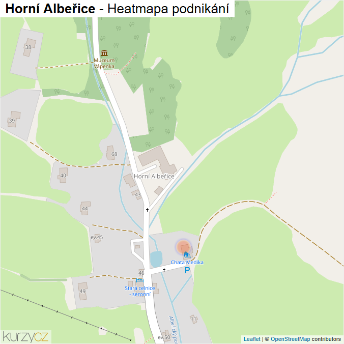 Mapa Horní Albeřice - Firmy v části obce.