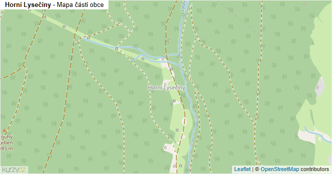 Horní Lysečiny - mapa části obce