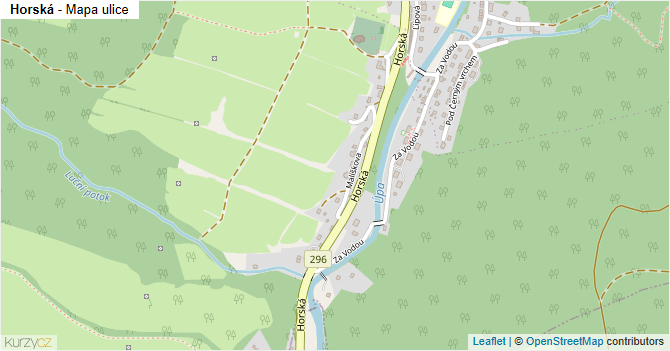 Horská - mapa ulice