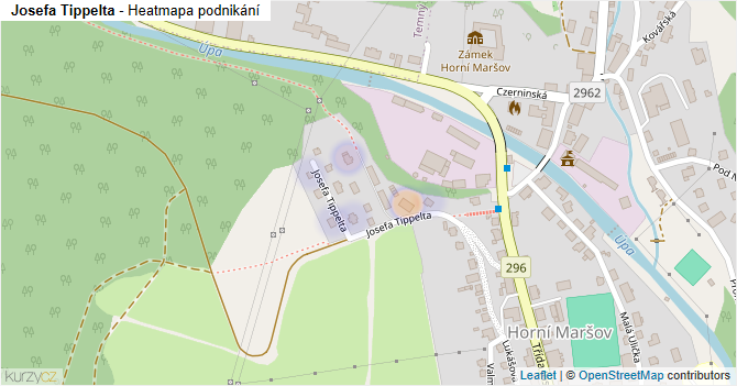 Josefa Tippelta - mapa podnikání