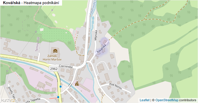 Kovářská - mapa podnikání