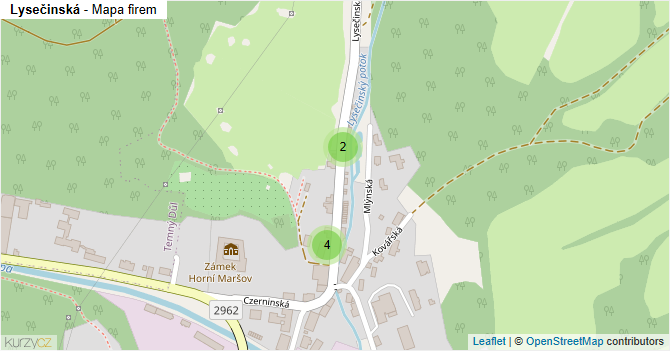Lysečinská - mapa firem