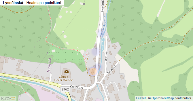 Lysečinská - mapa podnikání