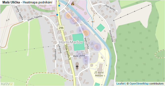 Malá Ulička - mapa podnikání