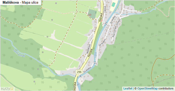 Malíškova - mapa ulice