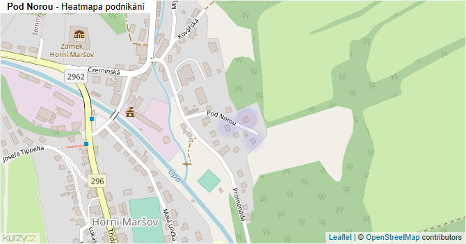 Pod Norou - mapa podnikání