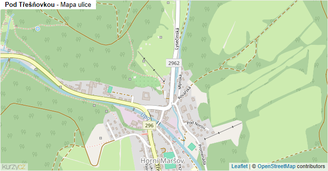 Pod Třešňovkou - mapa ulice