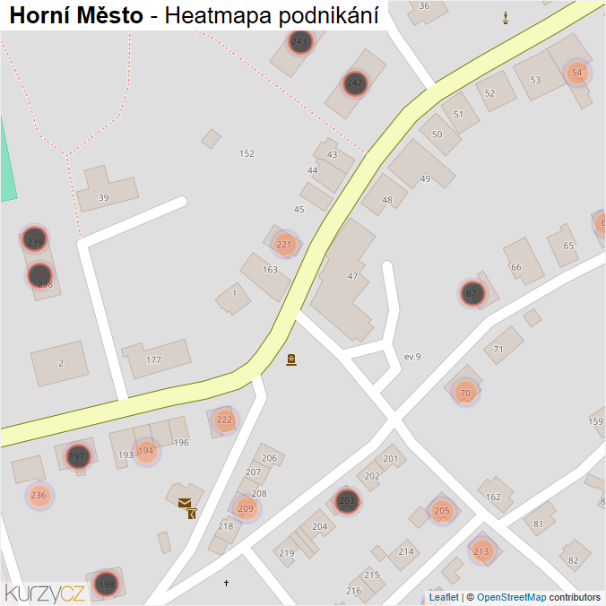 Mapa Horní Město - Firmy v obci.