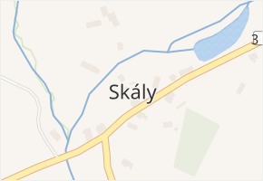 Skály v obci Horní Město - mapa části obce