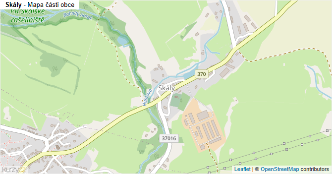 Skály - mapa části obce