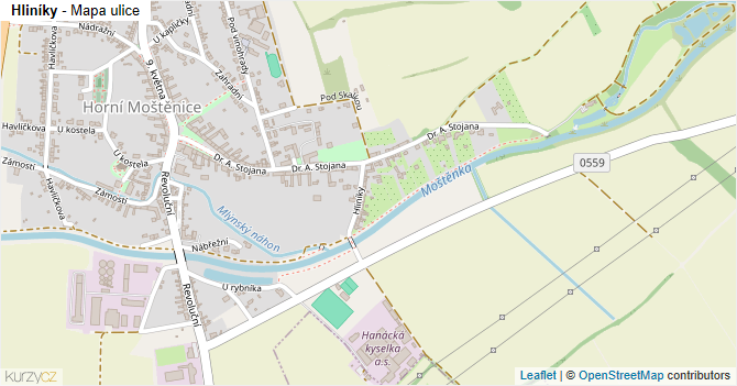Hliníky - mapa ulice