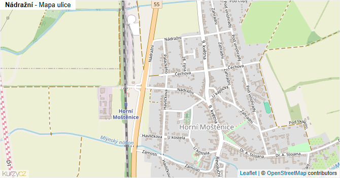 Nádražní - mapa ulice