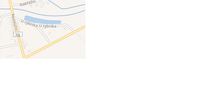 U rybníka v obci Horní Moštěnice - mapa ulice