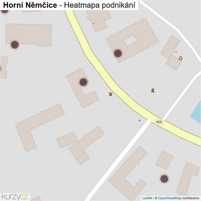 Mapa Horní Němčice - Firmy v obci.