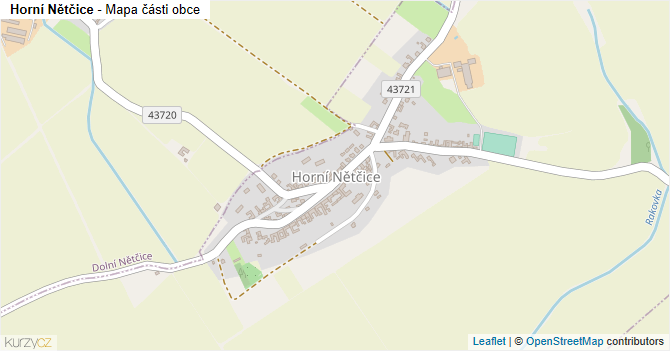 Horní Nětčice - mapa části obce