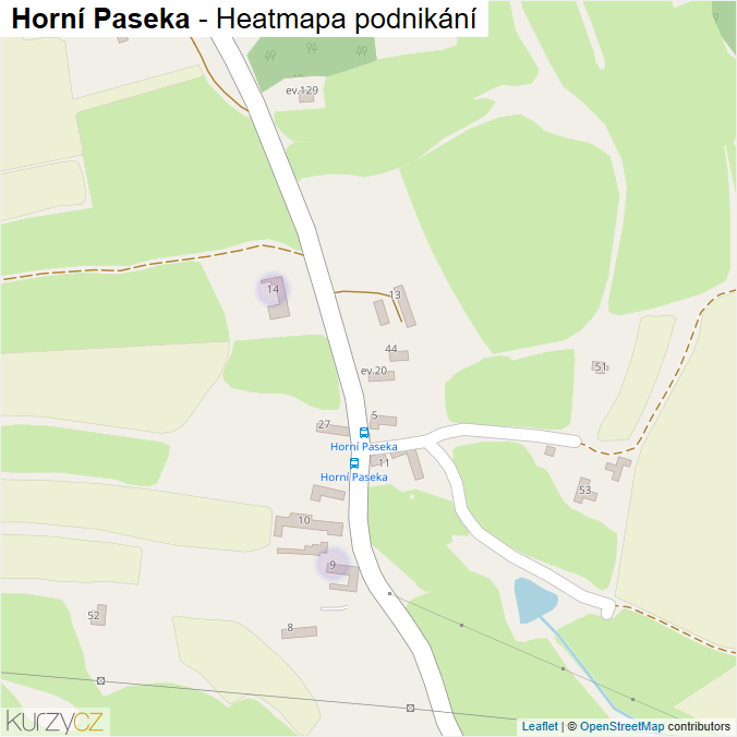 Mapa Horní Paseka - Firmy v části obce.