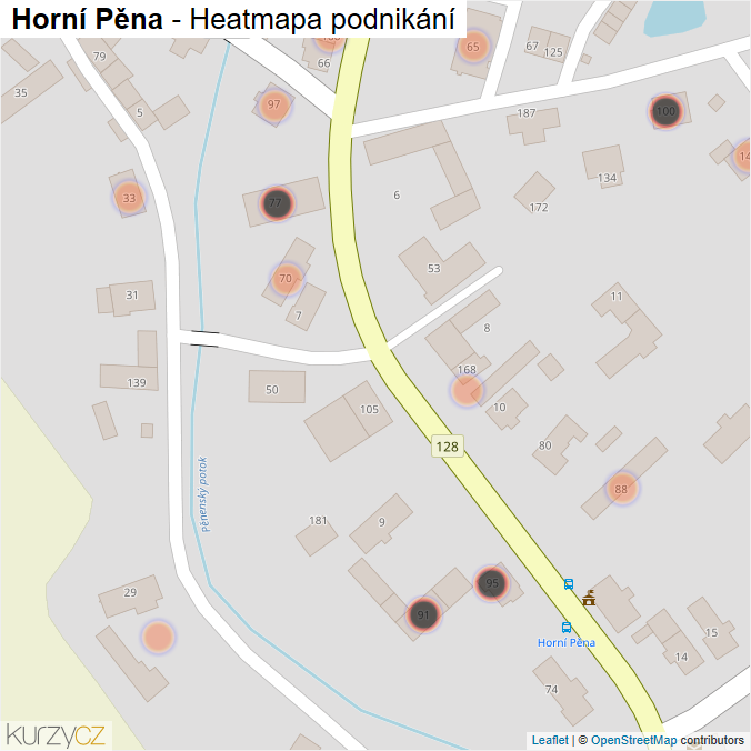 Mapa Horní Pěna - Firmy v obci.