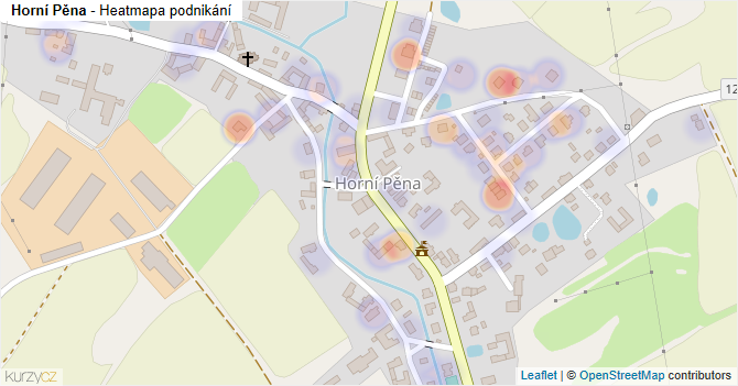 Horní Pěna - mapa podnikání