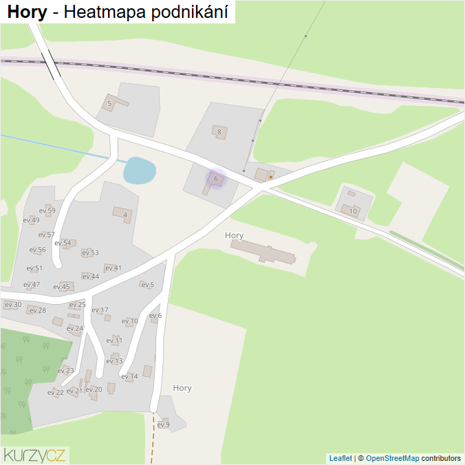 Mapa Hory - Firmy v části obce.