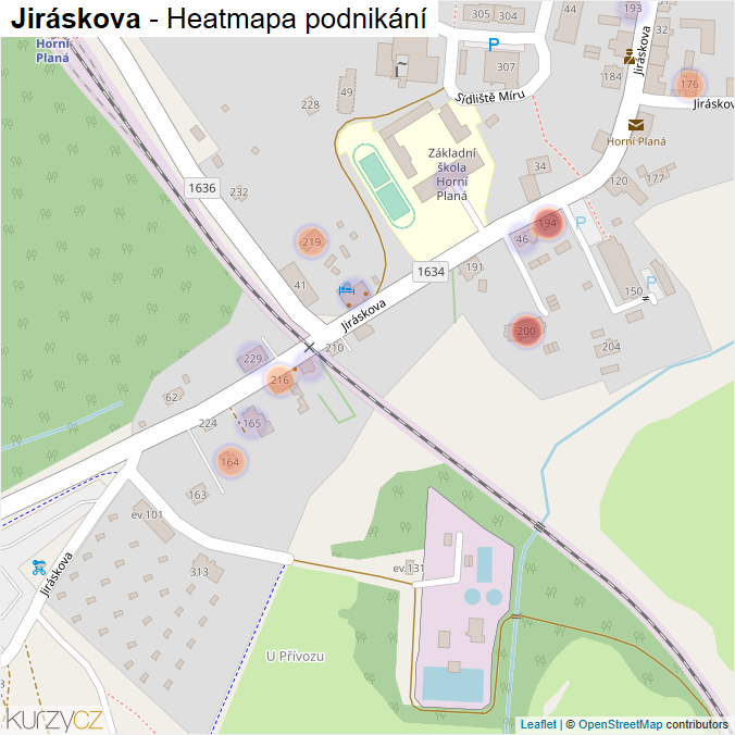 Mapa Jiráskova - Firmy v ulici.