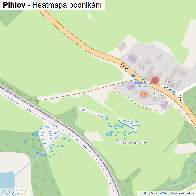 Mapa Pihlov - Firmy v ulici.