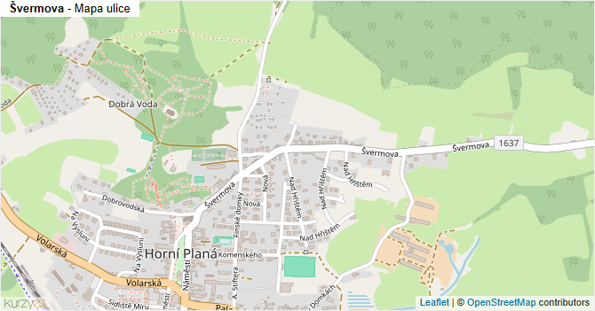 Švermova - mapa ulice