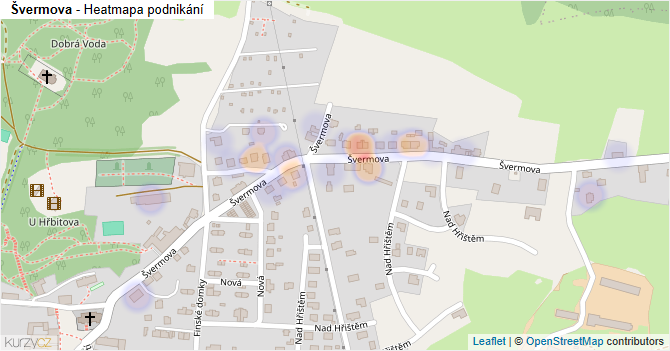 Švermova - mapa podnikání