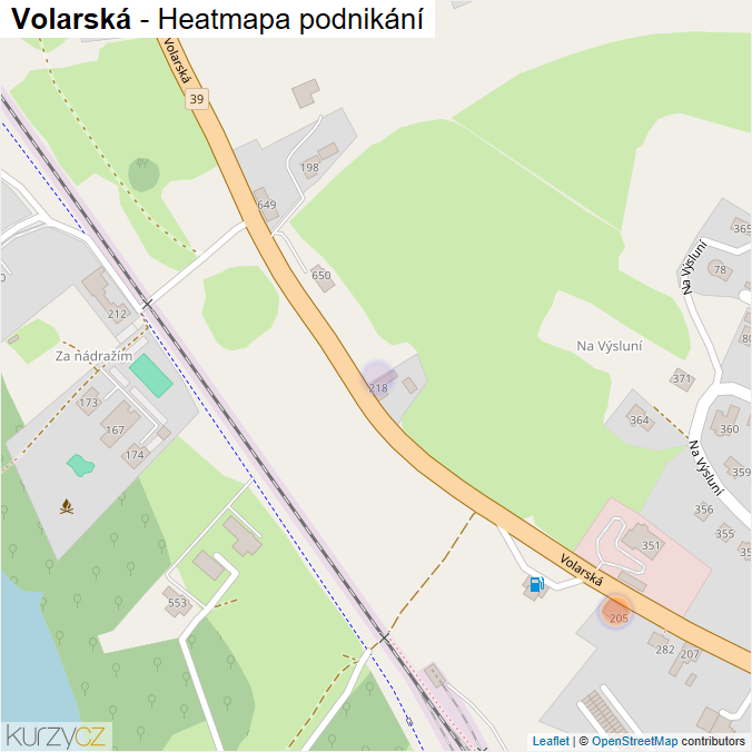 Mapa Volarská - Firmy v ulici.