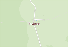Žlábek v obci Horní Planá - mapa části obce