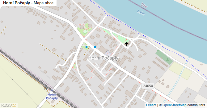 Horní Počaply - mapa obce