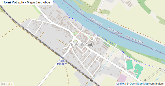 Horní Počaply - mapa části obce