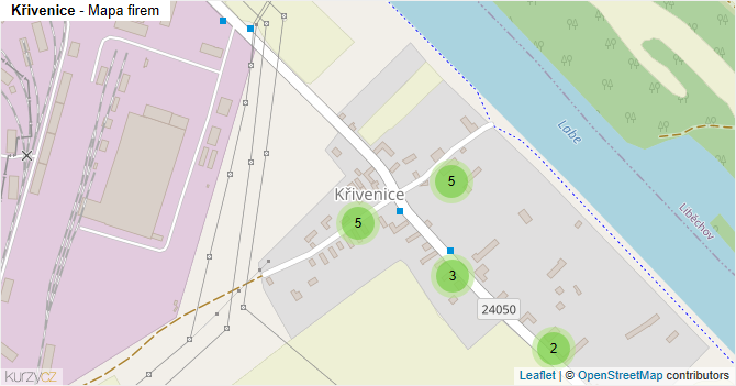Křivenice - mapa firem
