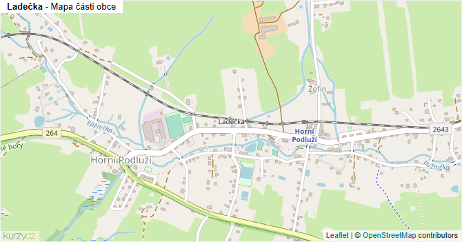 Ladečka - mapa části obce