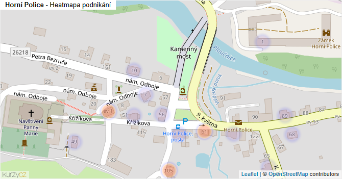 Horní Police - mapa podnikání