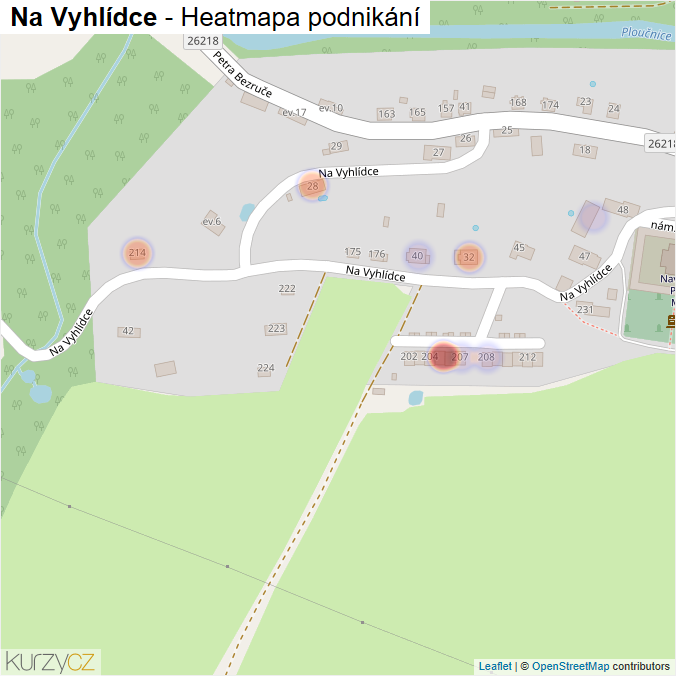 Mapa Na Vyhlídce - Firmy v ulici.
