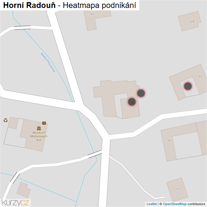 Mapa Horní Radouň - Firmy v obci.