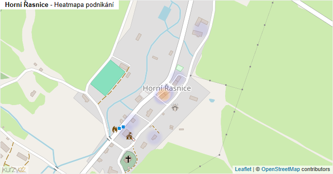 Horní Řasnice - mapa části obce