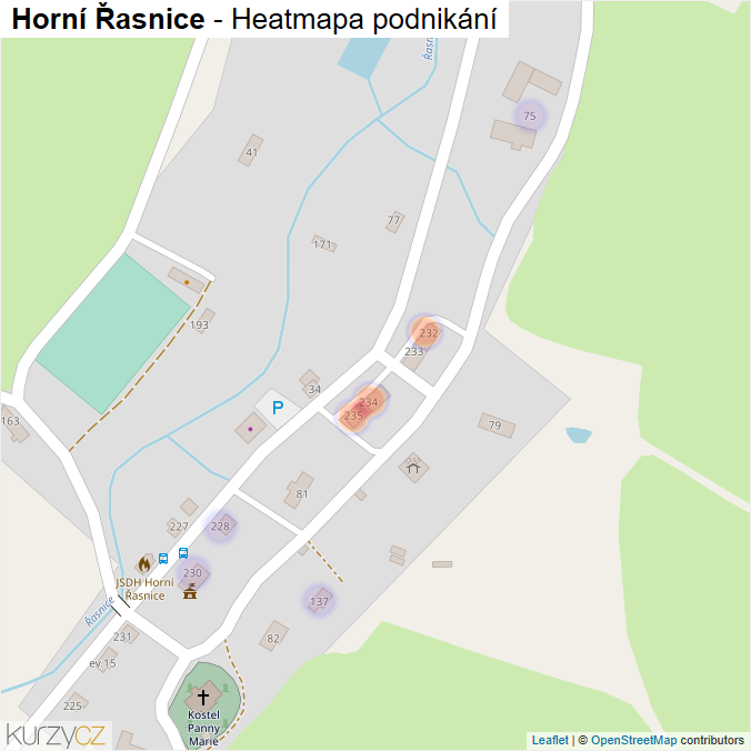 Mapa Horní Řasnice - Firmy v části obce.