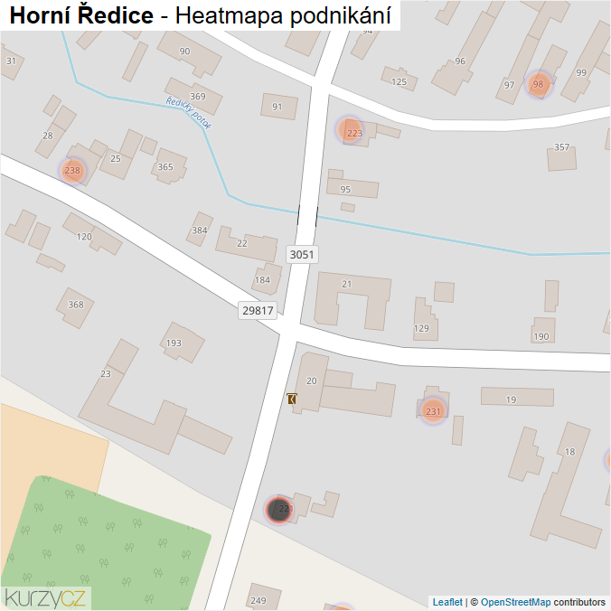 Mapa Horní Ředice - Firmy v obci.