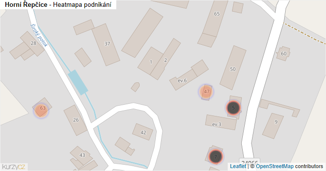 Horní Řepčice - mapa podnikání