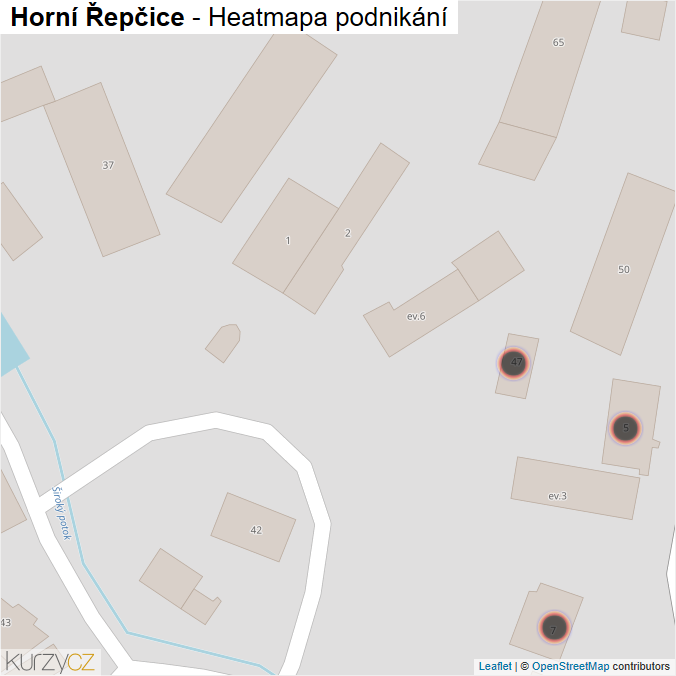Mapa Horní Řepčice - Firmy v obci.