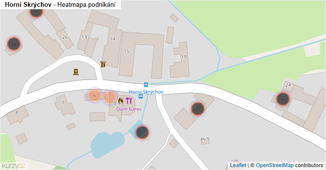 Horní Skrýchov - mapa podnikání