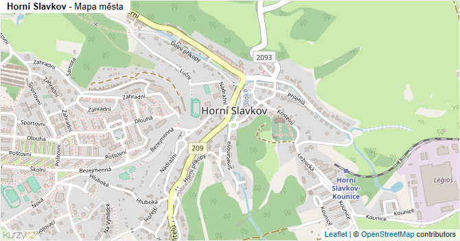 Horní Slavkov - mapa města