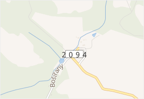 Bošířany v obci Horní Slavkov - mapa ulice
